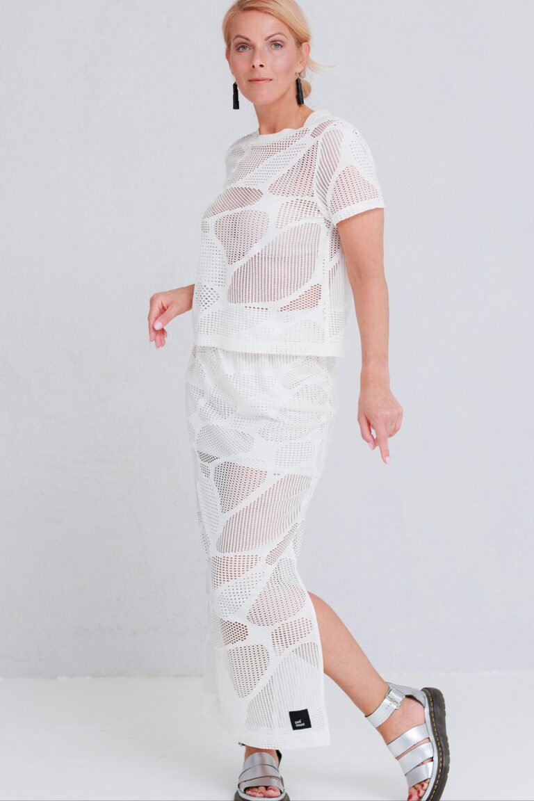White Takai, lace skirt