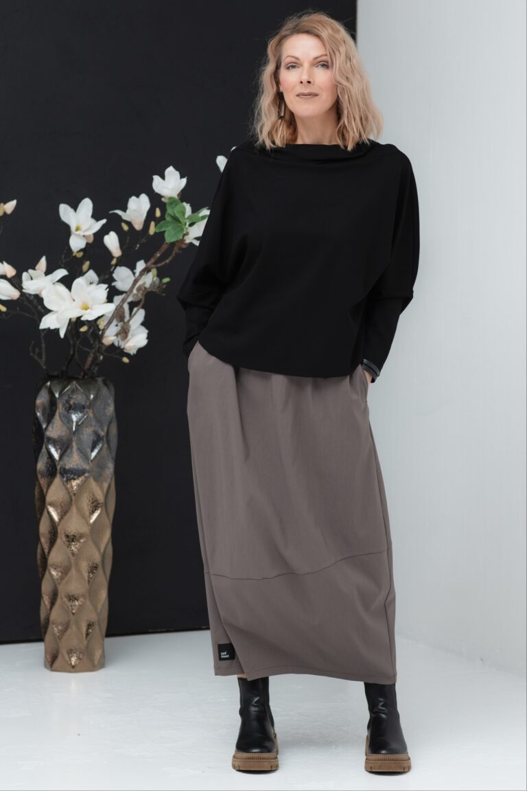 Long skirt Mite, cocoa brown