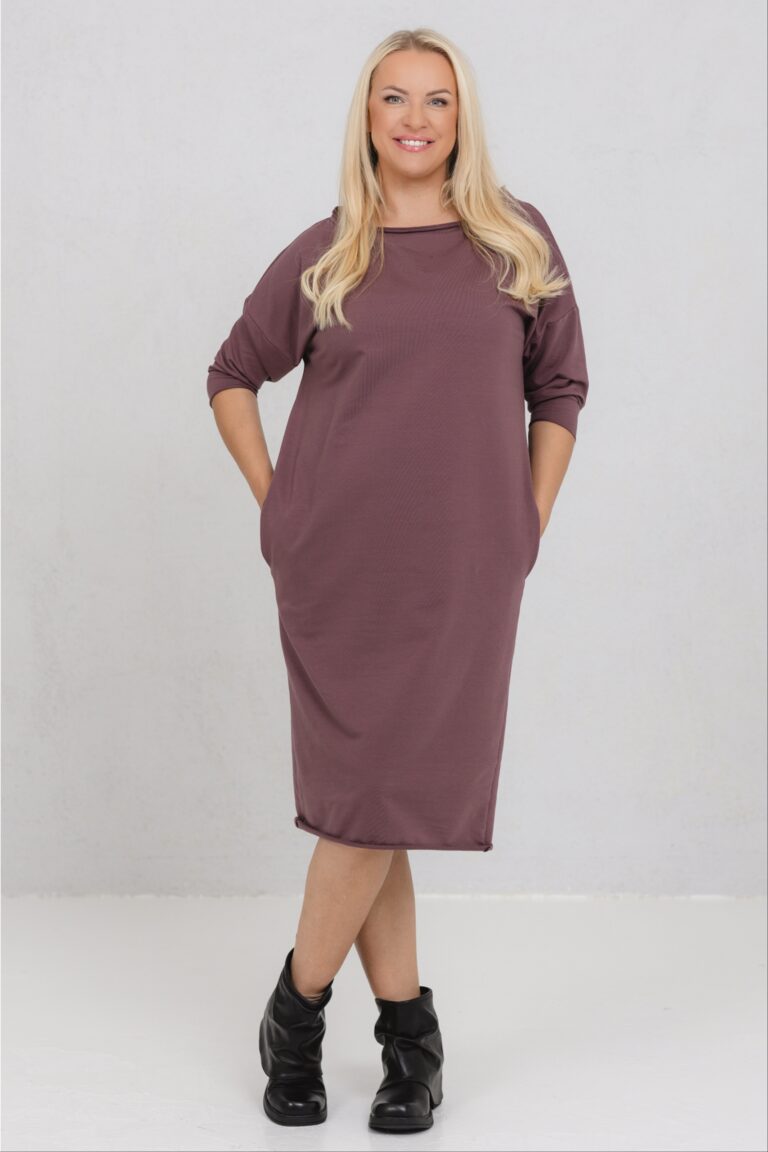 Lihtne dresskleit Benri, lilla mauve