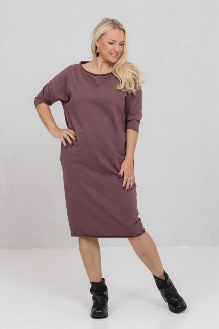 Lihtne dresskleit Benri, lilla mauve