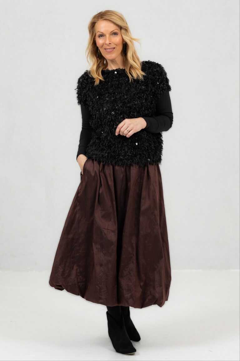 Pruun siidist balloonseelik Casyr + pidulik kadum Madara