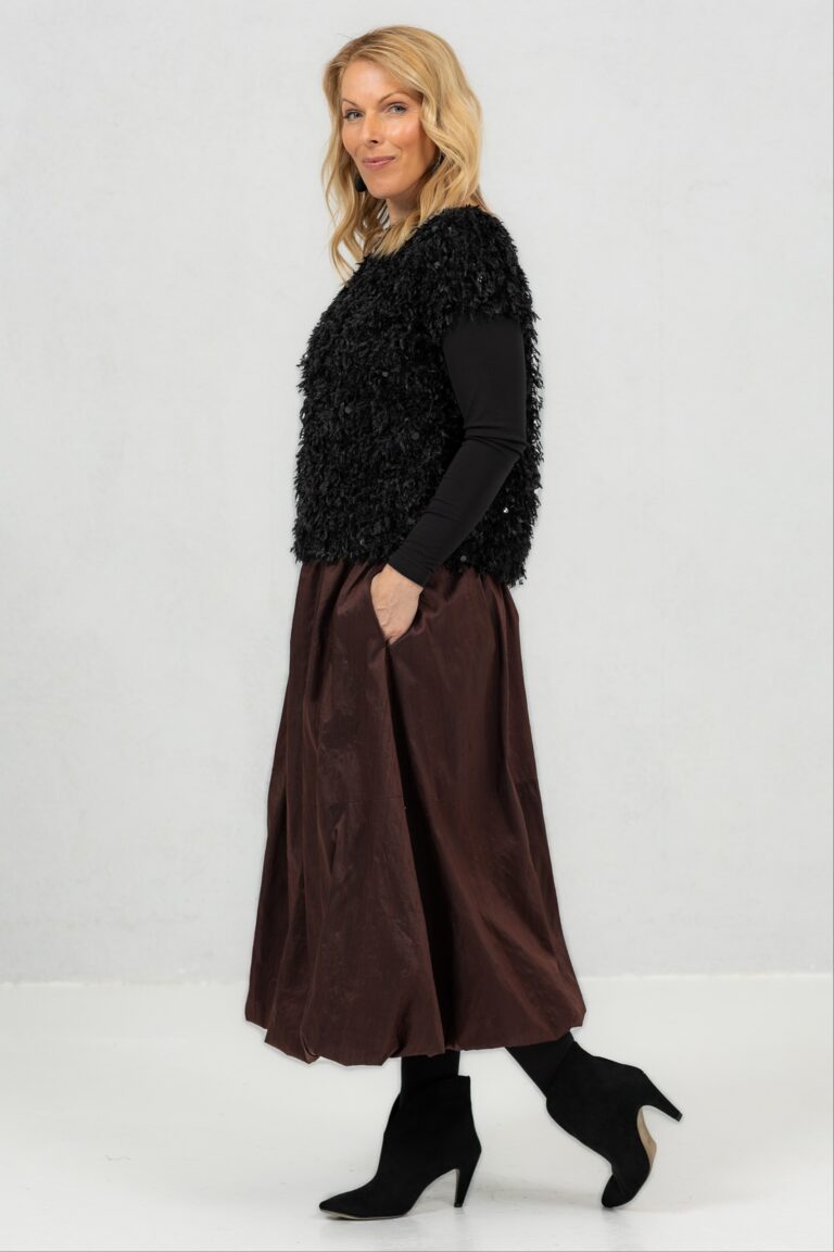 Pruun siidist balloonseelik Casyr + pidulik kadum Madara