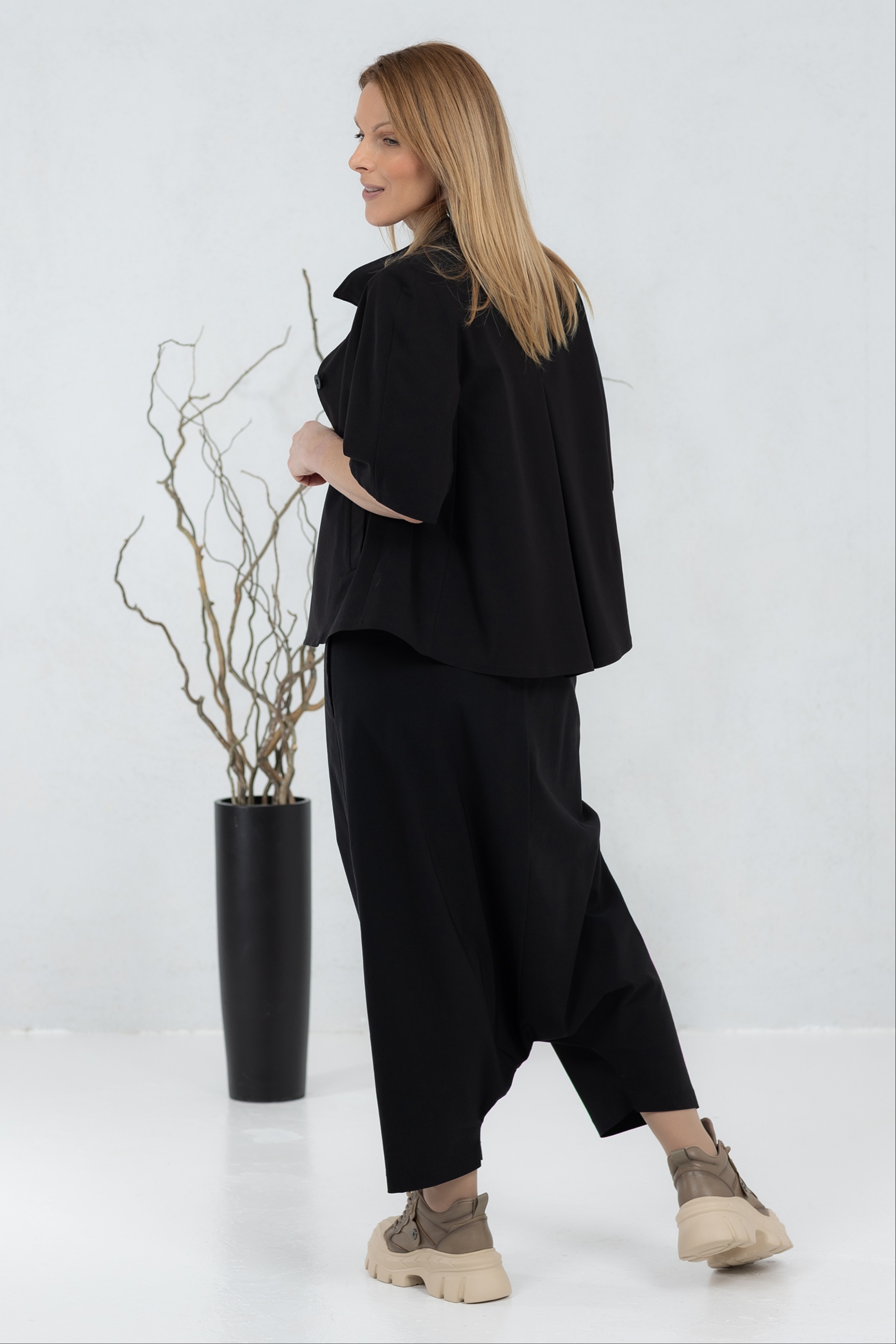 Yotaka, avara lõikega kerge jakk, must - Image 4