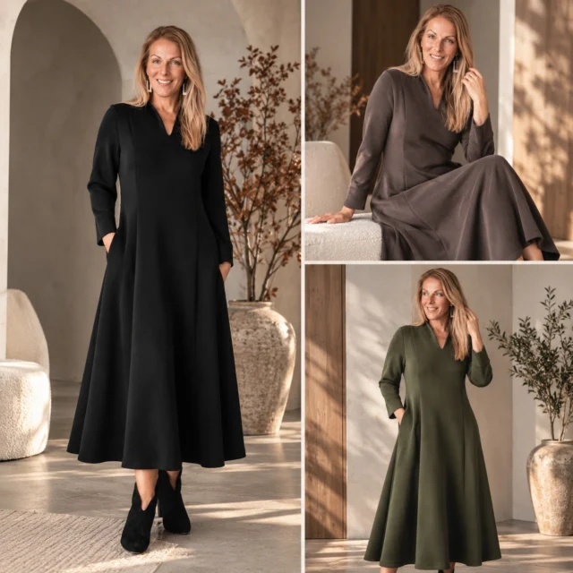 One dress. Three autumn colours. 🖤🤎💚
Meet Akira – effortless, feminine and made for those days when you want to look put together without overthinking it.
A beautifully flowing A-line shape, V-neck, slightly heavier viscose fabric and, of course… pockets! 😉
Black, olive or brown – which one is yours? @justmust.eu  #JustMust #AkiraDress #AutumnStyle #NordicStyle #EverydayStyle #MadeInEstonia #wearblackeveryday #naturallyyou #effortlesselegance #justmustbyewi #fashionintallinn